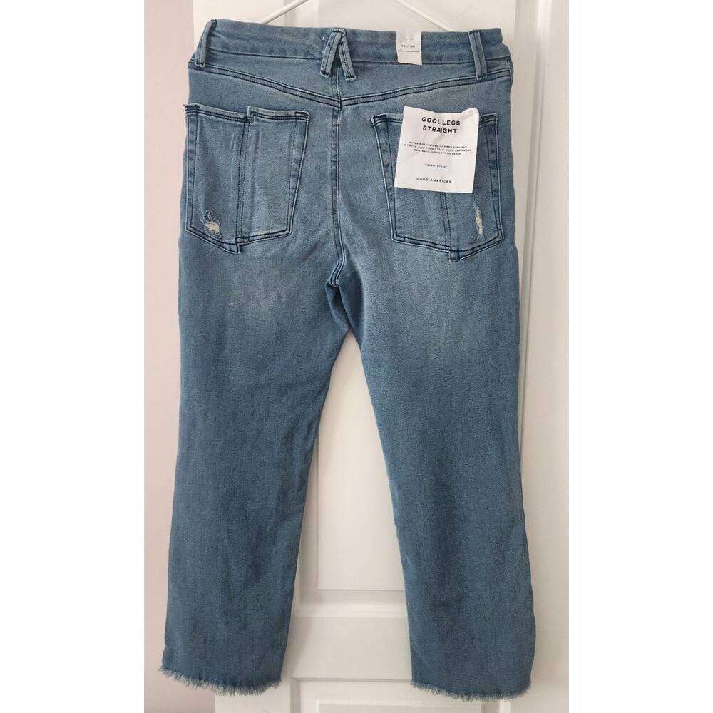 NWT Good American GOOD LEGS STRAIGHT JEANS GSPFH941T Size 10/30 Inseam 27.5" - Picture 3 of 12